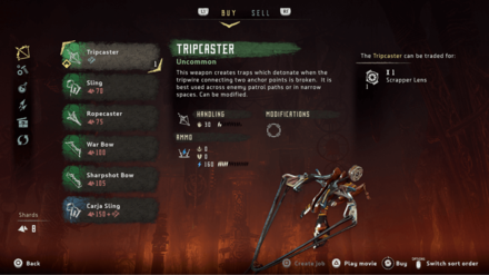 Horizon Zero Dawn - Purchase a Tripcaster from Karst