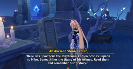 Genshin - Lotus Eater - Stone Tablet about Spartacus