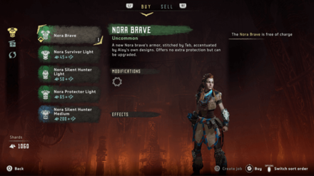 Horizon Zero Dawn - Teb Armor Selection