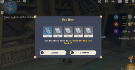 Genshin - Collections of Dragons and Snakes - 3 - Return the Five Lost Books on the Shelves