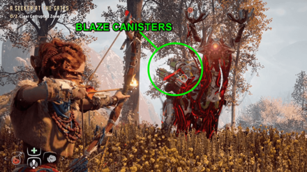 Horizon Zero Dawn - Target the Grazer Blaze Canisters