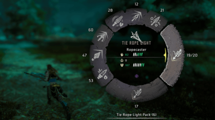 Horizon Zero Dawn - Select the Tie Rope Ammunition