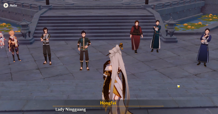 Genshin - Interlude Chapter Act I - Jade Chamber Rising 1 - Approach the Crowd with Ningguang at Yujing Terrace