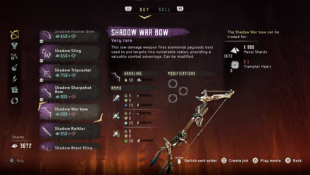 HZD Shadow War Bow