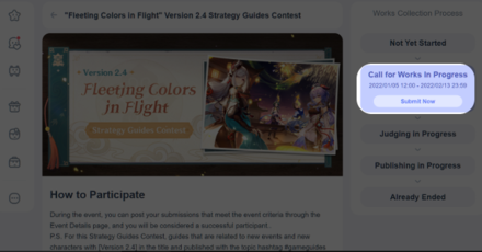 Genshin - Go to Hoyolab and Click the Submit Now Button
