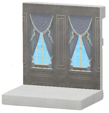 ACNH - Black European-Style Wall Image