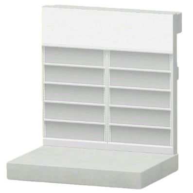 ACNH - White-Shelving Wall Image