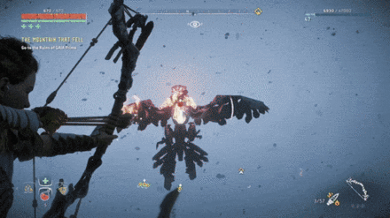 Horizon Zero Dawn - Use Fire Arrows on Glinthawks