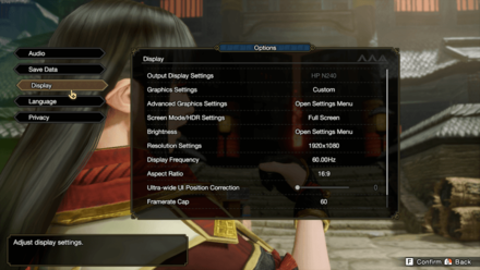 MH Rise - PC Advanced Graphics Settings Title Menu Step 2