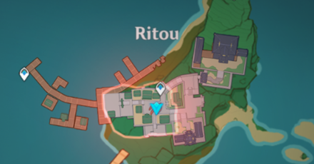 Genshin - Ritou Hiding Spot 1 Map