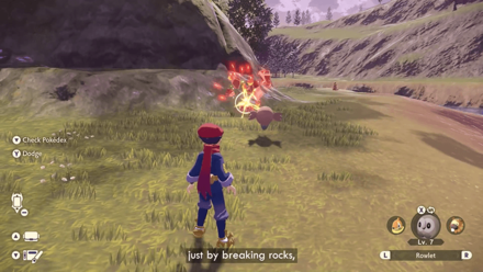 Pokemon Legends Arceus - Break Rocks to Collect Materials
