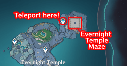 Genshin - Teleport Waypoint near the Evernight Temple Maze