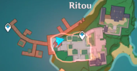 Genshin - Ritou Hiding Spot 3 Map