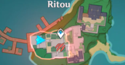 Genshin - Ritou Hiding Spot 4 Map