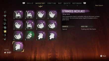 Stranded Necklace In Inventory Horizon Zero Dawn