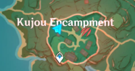 Genshin - Kujou Encampment Hiding Spot 2 Map