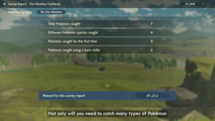 Pokemon Legends Arceus Pokemon Caught