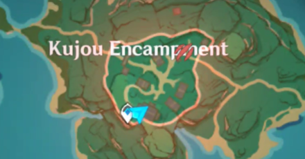 Genshin - Kujou Encampment Hiding Spot 3 Map