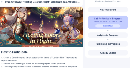 Genshin - Fleeting Colors in Flight Fanart Contest - Call for Works