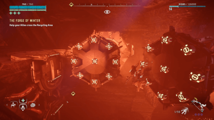 Horizon Zero Dawn - Climb up the Watcher Structure