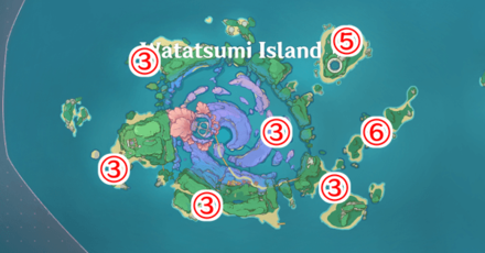 Genshin - Adorned Unagi Locations in Watatsumi Island, Inazuma