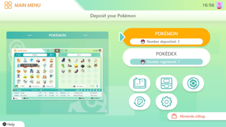Pokemon HOME Main Menu