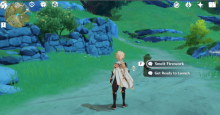 Genshin - Theme 1 Flameplume Starflowers - Use the Launch Tube to launch Fireworks