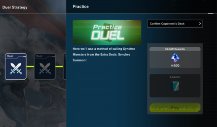 YGO Master Duel - Practice Chapter Screen