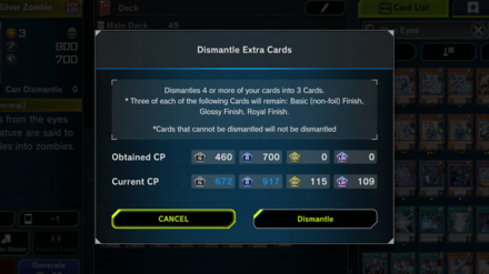 Dismantle Extra Cards