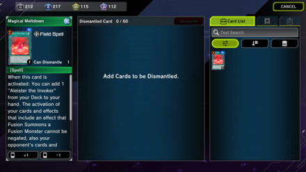 Dismantle Selected Card