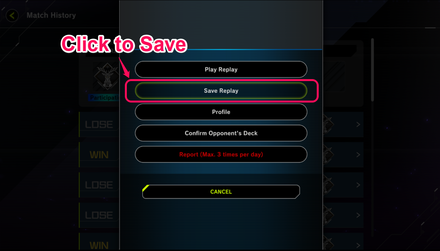 Yu-Gi-Oh Master Duel - Save Replay Match History