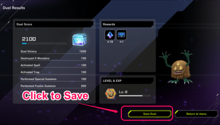 Yu-Gi-Oh Master Duel - Save Replay Post-Match