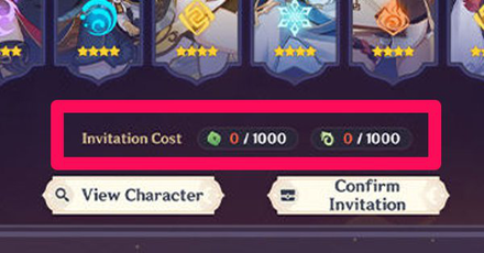 Genshin - Invitation Cost for Free Liyue 4-Star Character