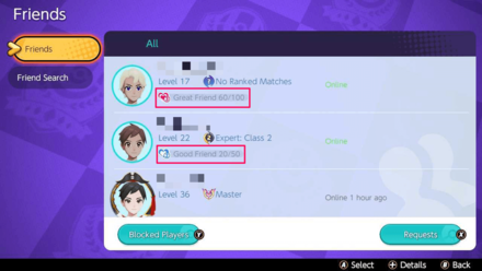 Pokemon UNITE - How to Check Friendship Level - Check Beside Friend