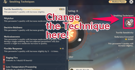 Genshin - Flameplume Starflowers - Change Smelting Techniques