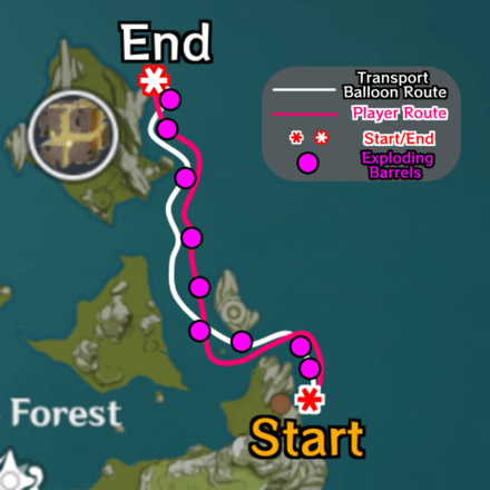 Genshin - The Great Gathering - Midpoint Interception 2 Map with Exploding Barrels