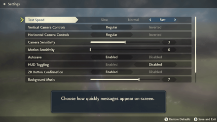 PLA Settings Screen 1
