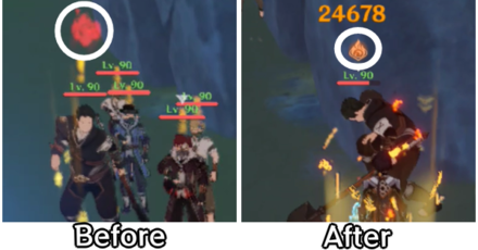 Genshin - The Great Gathering - Before and After Using Quelling Firecrackers