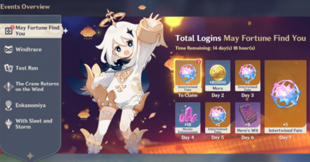 Genshin - May Fortune Find You Login Event In-Game