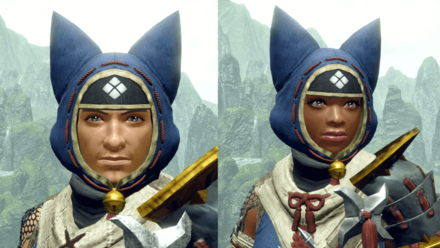 MH Rise - Felyne Stealth Hood Hunter Layered Armor Piece Male and Female