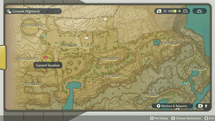 Pokemon Legends Arceus - Rotom Southwest of Sacred Plaza Map Location