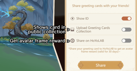 Genshin - Saving and sharing the Greeting Card