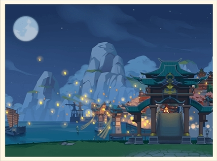 Genshin Impact - Festive Celebration of Flowing Hues - Overlooking the Harbor