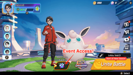 Pokemon UNITE - Click This Icon for Event Access