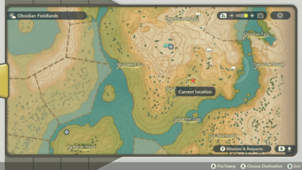 Pokemon Legends Arceus - Springy Mushroom Obsidian Fieldlands Map Location