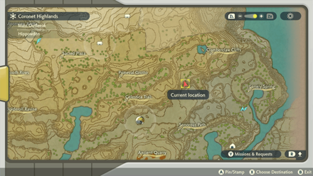 Pokemon Legends Arceus - Crunchy Salt Coronet Highlands Map Location