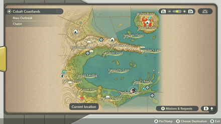 Pokemon Legends Arceus - Razz Berry Tree Aipom Hill Cobalt Coastlands Map Location
