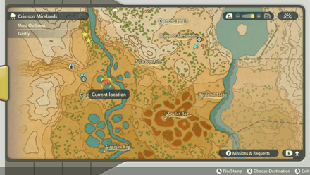 Pokemon Legends Arceus - Caster Fern Golden Lowlands Map Location