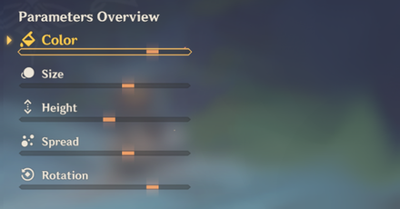 Genshin - Flameplume Starflowers Challenge  6 - Parameters Overview