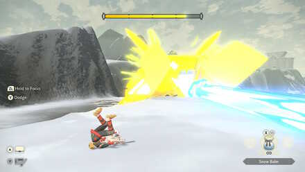 Legends Arceus attack Avalugg after the ice beam